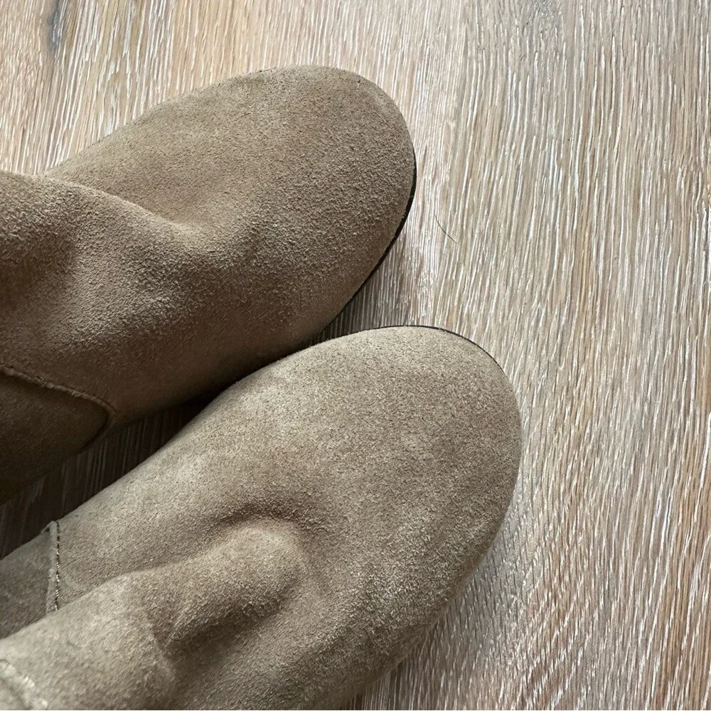 Kelsi Dagger Rozelle Genuine Suede Leather Over the Knee Boots Tan Faux Fur - 7